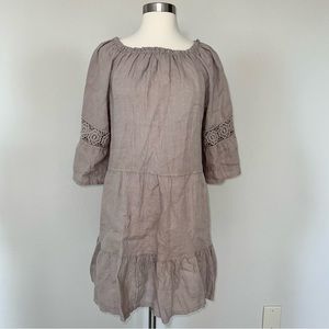 Linen MIDI Dress in Vintage Lavender